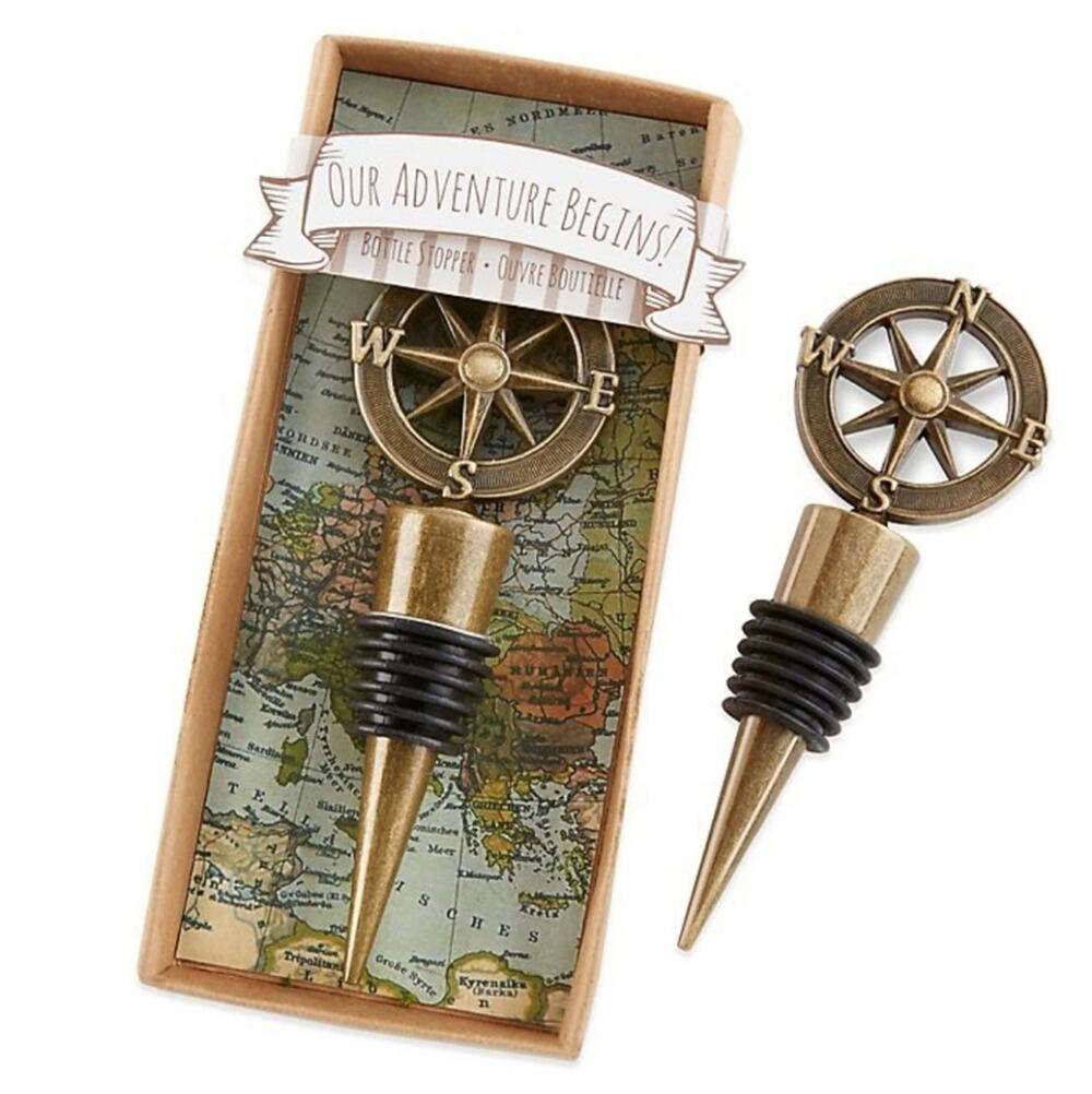 NWT Compass Wine Bottle Stopper Plug Barware Nautical Kitchen Tools Seal